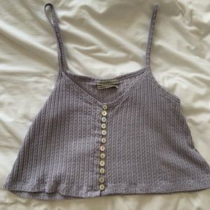 Urban Outfitters crop top in light purple.